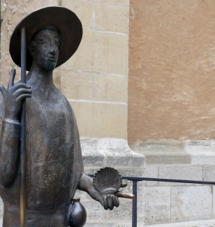 Pilgerstatue in Rothenburg ob der Tauber