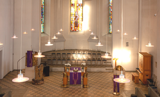 Kirchen - Stadtkirche Uffenheim Innenraum Querformat